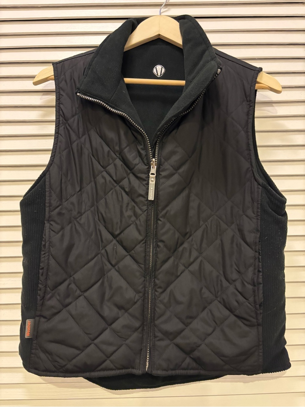 Sunice Women’s Reversible Black Quilted Zip-Front Golf Vest S
